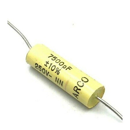 7.5NF 7500PF 10% 250V AXIAL CAPACITOR ARCOTRONICS