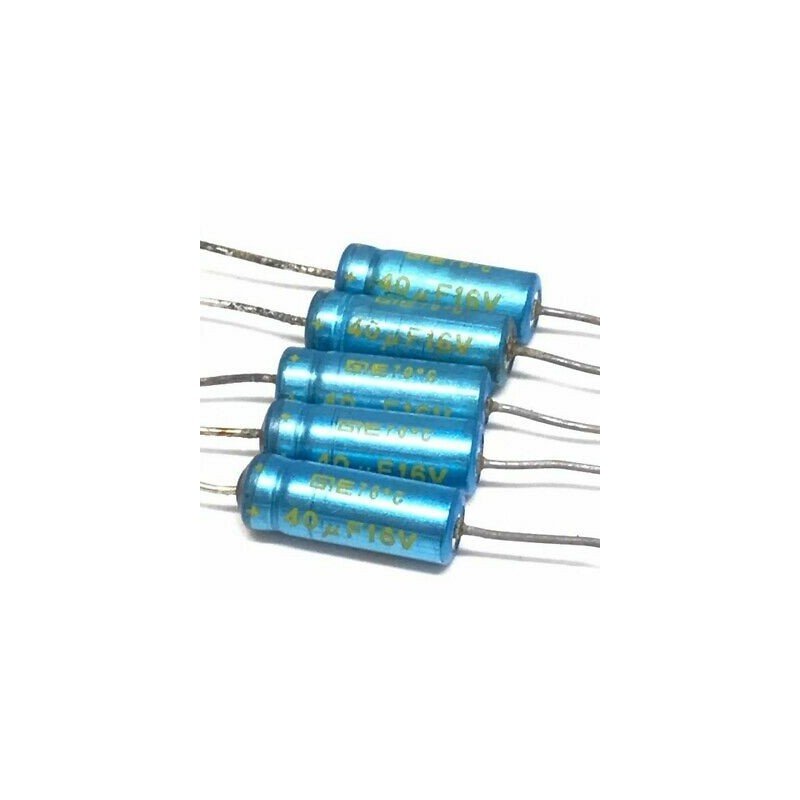 40UF 16V AXIAL ELECTROLYTIC CAPACITOR QTY:5
