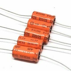 220UF 25V AXIAL ELECTROLYTIC CAPACITOR Siemens QTY:5