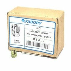 FABORY THREADED INSERT ZINC YELLOW PASS TYPE-302 M5X10 QTY:50