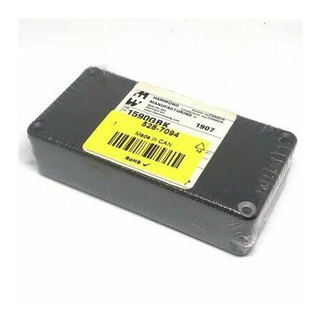 HAMMOND 1590GBK BLACK DIECAST ALUMINUM ENCLOSURE CASE BOX (100x50x25mm)