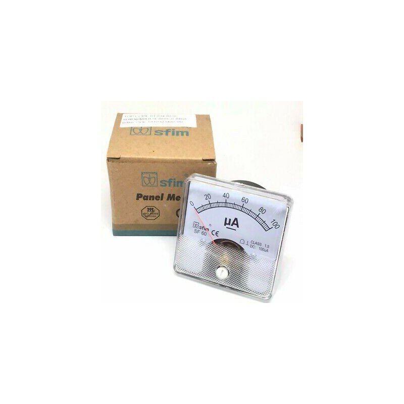 0-100uA ANALOG PANEL METER AMMMETER SF-60 SFIM 60x60mm
