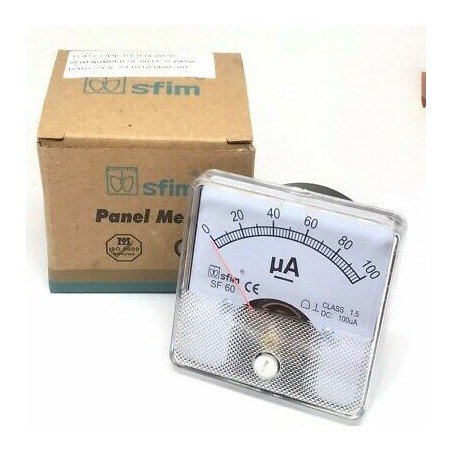 0-100uA ANALOG PANEL METER AMMMETER SF-60 SFIM 60x60mm