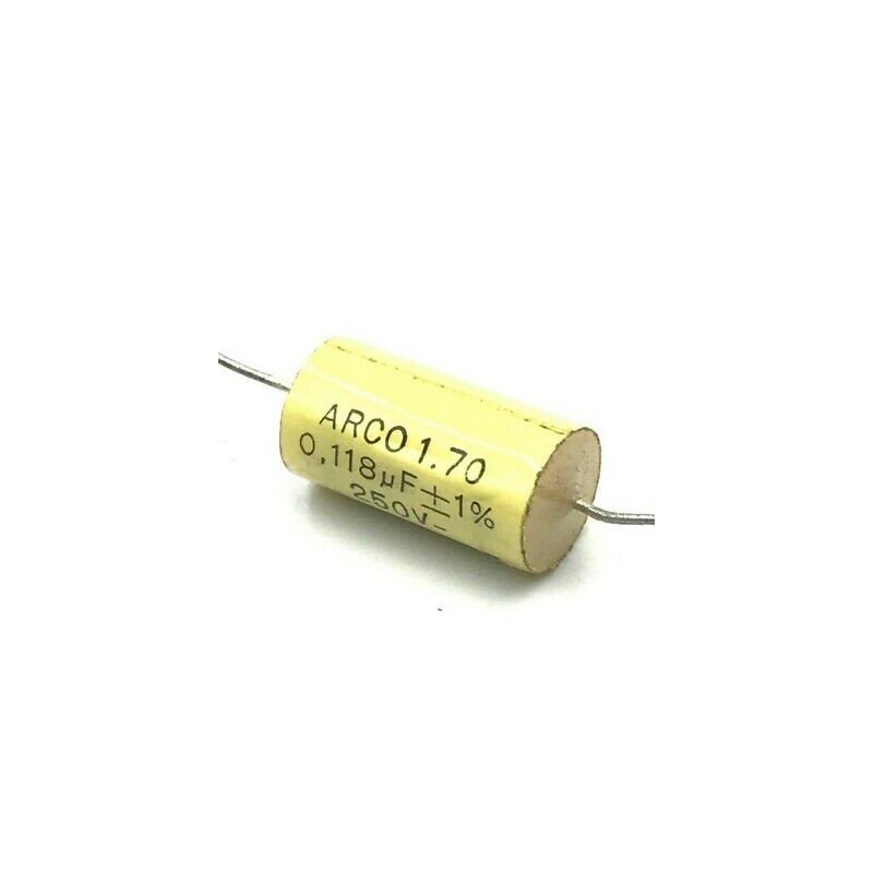 0.118UF 118NF 1% 250V AXIAL CAPACITOR ARCOTRONICS