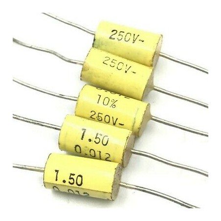 0.012UF 12NF 250V AXIAL CAPACITOR ARCOTRONICS QTY:5