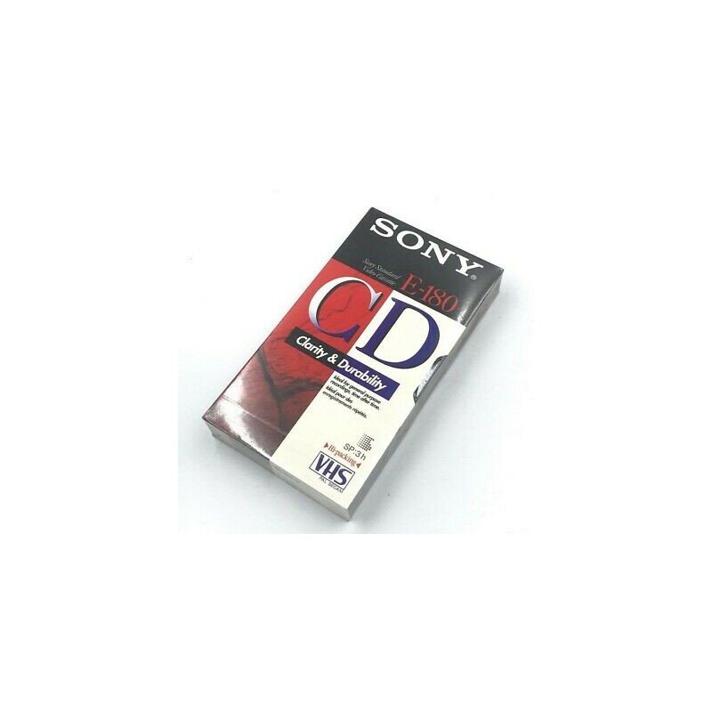 VHS SONY E-180 VIDEO CASSETTE 3H CLARITY&DURABILITY