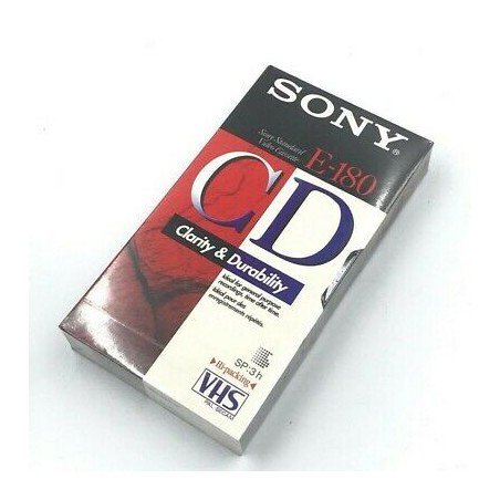 VHS SONY E-180 VIDEO CASSETTE 3H CLARITY&DURABILITY