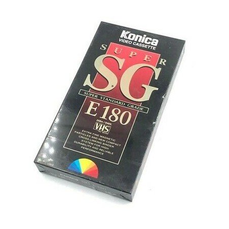 VHS KONICA SG E-180 VIDEO CASSETTE 258MIN SUPER STANDARD GRADE