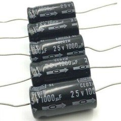 1000UF 25V AXIAL ELECTROLYTIC CAPACITOR QTY:5