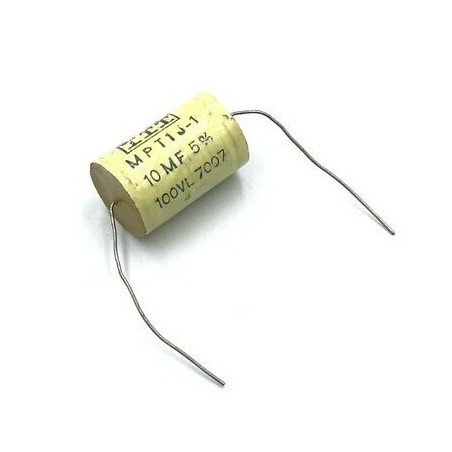 10UF 100V 5% HI END CAPACITOR POLYESTER AUDIO MPT 1J-1 33X20mm ITT