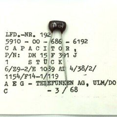 390PF 500V 5% JAN SILVER MICA CAPACITOR 5910-00-686-6192 AEG / TFK
