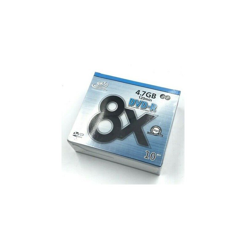 SKYPRO 8X DVD-R 4.7GB 120MIN BLANK DISC QTY:10