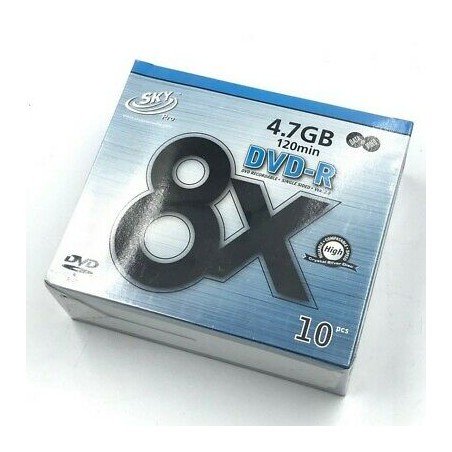 SKYPRO 8X DVD-R 4.7GB 120MIN BLANK DISC QTY:10