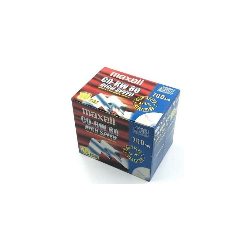 MAXWELL CD-RW 80MIN HIGH SPEED 700MB BLANK DISC QTY:10