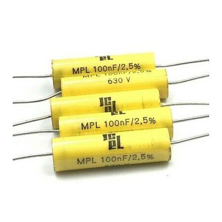 100NF 630V 2.5% AXIAL POLYPROPYLENE CAPACITOR ICEL QTY:5