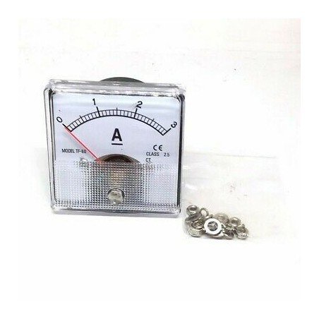 0-3A DC ANALOG PANEL METER AMMETER TF-60 60x60mm