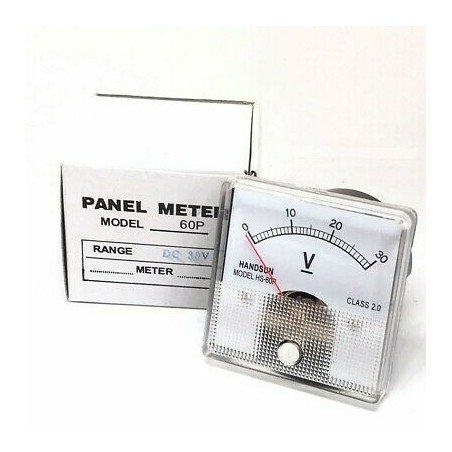 0-30V DC ANALOG PANEL METER VOLTMETER HS-60P 60x60mm HANDSUN