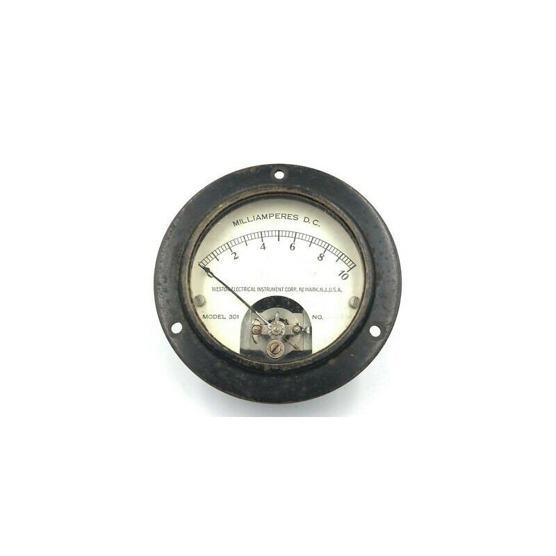 0-10mA DC Analog Panel Meter Ammeter Model 301 Weston 82mm