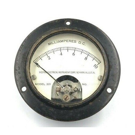 0-10mA DC Analog Panel Meter Ammeter Model 301 Weston 82mm