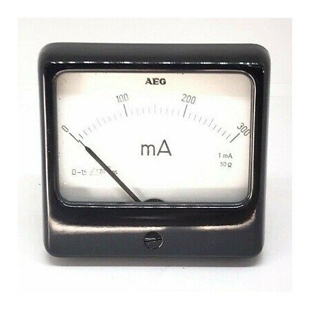 0-300mA Analog Panel Meter Ammeter 6625-12-132-1294 AEG 75x70mm