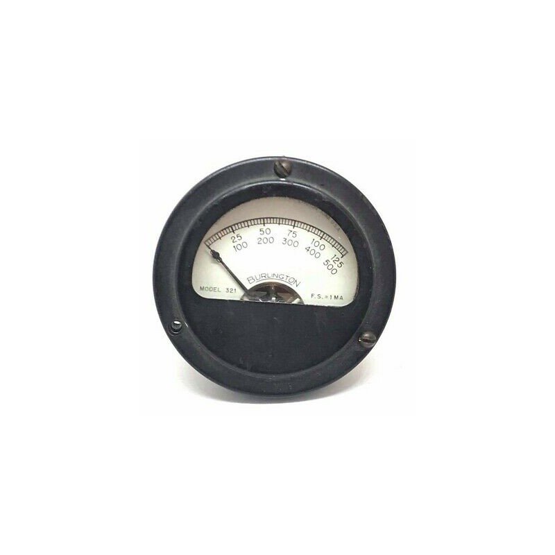 0-125mA Analog Panel Meter Ammeter Model-321 Burlington 68mm