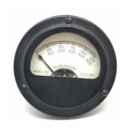 0-125mA Analog Panel Meter Ammeter Model-321 Burlington 68mm