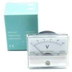 0-50V DC ANALOG PANEL METER VOLTMETER 65x55mm