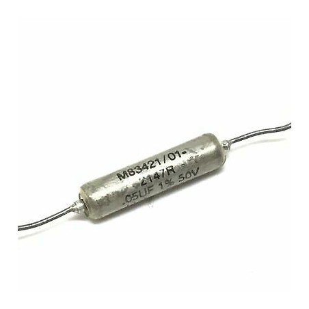 0.05UF 50nF 50VDC 1% Axial Capacitor JAN56289 M83421/01