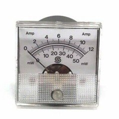 0-12A 0-50mW Analog Panel Meter Ammeter Powermeter 43x43mm