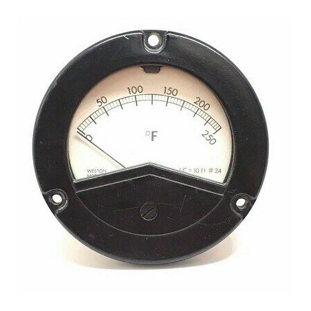 0-250F Farenheit Analog Panel Meter Thermometer Weston 88mm