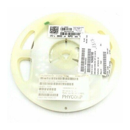 15pF 50V 5% SMD/SMT Ceramic Capacitor C0603JRNP09BN150 Yageo QTY:100