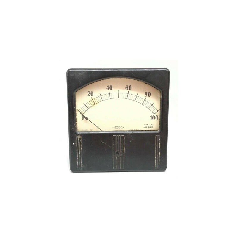 0-100 Scale Analog Panel Meter Scalemeter Weston Model 741 100x102 mm