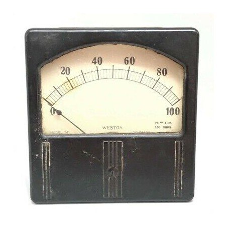 0-100 Scale Analog Panel Meter Scalemeter Weston Model 741 100x102 mm