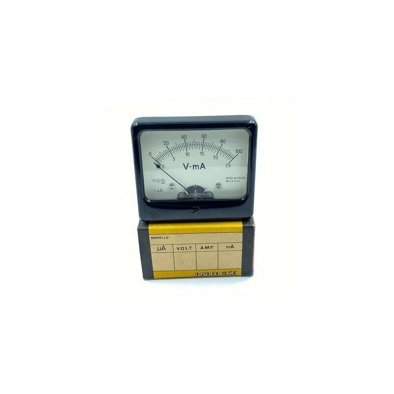 W70SS Index Dual Indication Panel Meter Voltmeter - mA Meter 0-100V 0-25mA 9X8cm