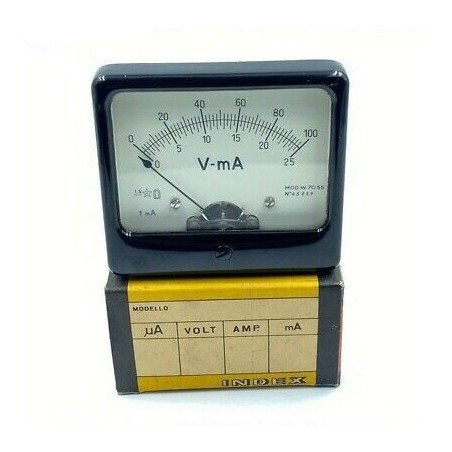 W70SS Index Dual Indication Panel Meter Voltmeter - mA Meter 0-100V 0-25mA 9X8cm