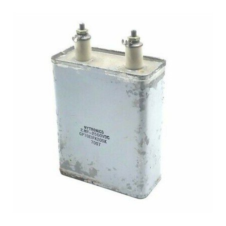 2UF 2500VDC 2.5KV PAPER IN OIL CAPACITOR CP70E1FK205K NYTRONICS