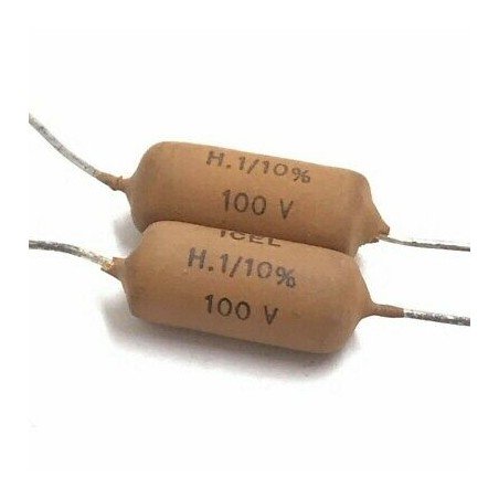 0.1uF 100nF 100V 10% Axial Capacitor ICEL QTY:2