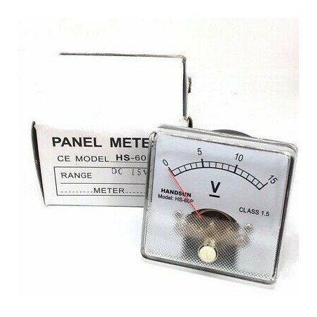 0-15V DC ANALOG PANEL METER VOLTMETER HS-60P 60x60mm HANDSUN