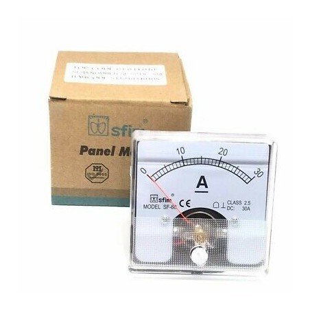 0-30A DC ANALOG PANEL METER AMMETER SF-60 SFIM 60x60mm