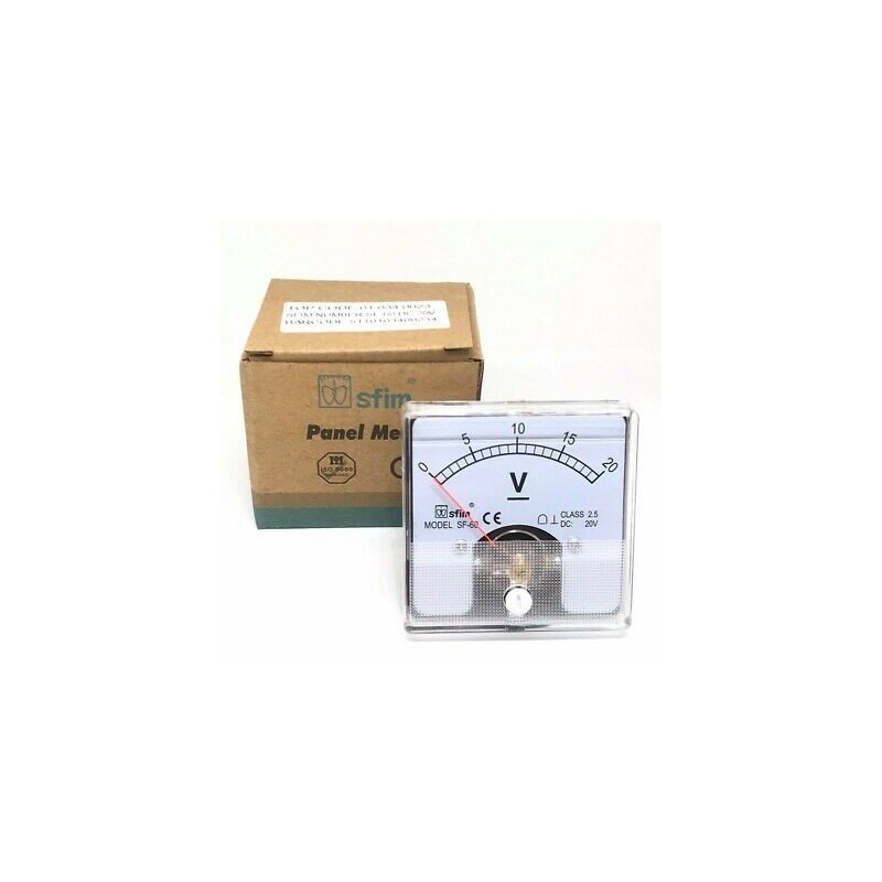 0-20V DC ANALOG PANEL METER VOLTMETER SF-60 SFIM 60x60mm