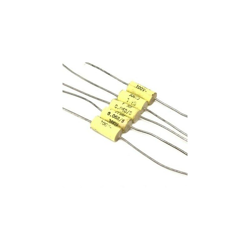 0.068UF 68NF 100V 5% Axial Capacitor Arcotronics QTY:5