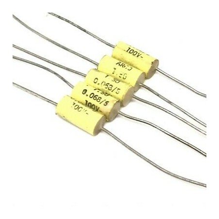 0.068UF 68NF 100V 5% Axial Capacitor Arcotronics QTY:5