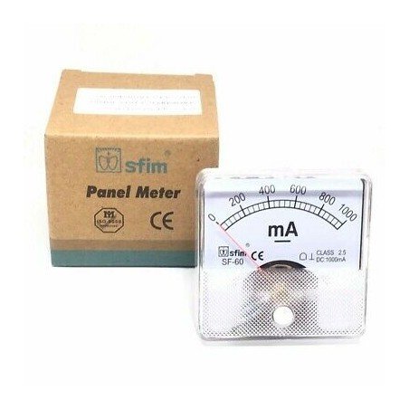 0-1000mA DC ANALOG PANEL METER AMMETER SF-60 SFIM 60x60mm