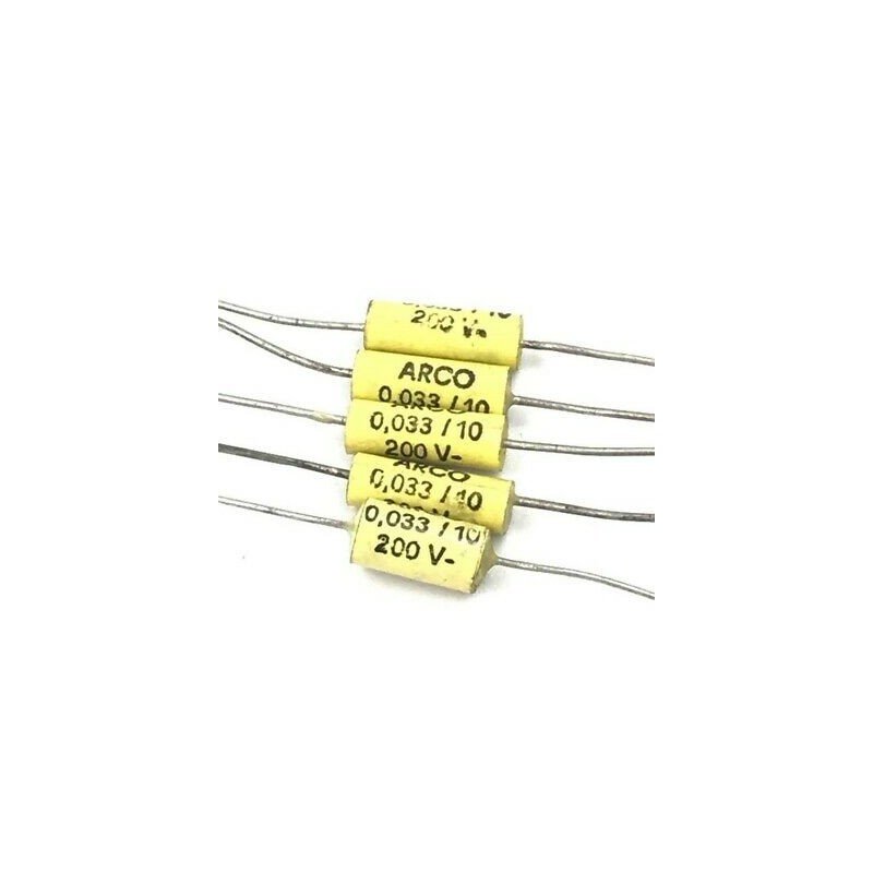 0.033UF 33NF 200V AXIAL CAPACITOR ARCOTRONICS QTY:5