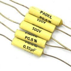 0.15UF 15NF 100V 5% AXIAL CAPACITOR FACEL QTY:5
