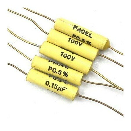 0.15UF 15NF 100V 5% AXIAL CAPACITOR FACEL QTY:5