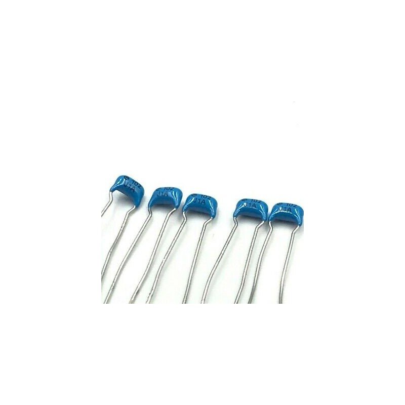1NF 1000PF 100V RADIAL CERAMIC DISC CAPACITOR MURATA QTY:5
