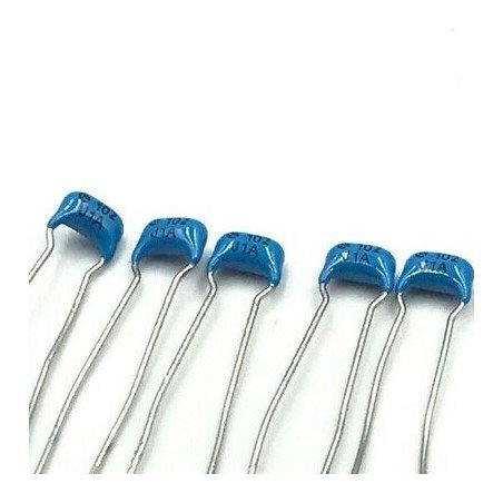 1NF 1000PF 100V RADIAL CERAMIC DISC CAPACITOR MURATA QTY:5