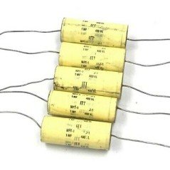 1UF 1000NF 400V AXIAL CAPACITOR MPT-1 J1 ITT QTY:5