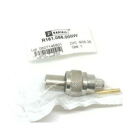 R161088000W RADIALL N TYPE MALE CONNECTOR FOR RG-214 RG-225